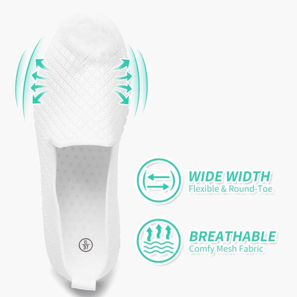 BABUDOG Women's Mesh Flats Shoes Breathable Slip on Shoes Casual Black and White Flats Comfortable Walking Shoes