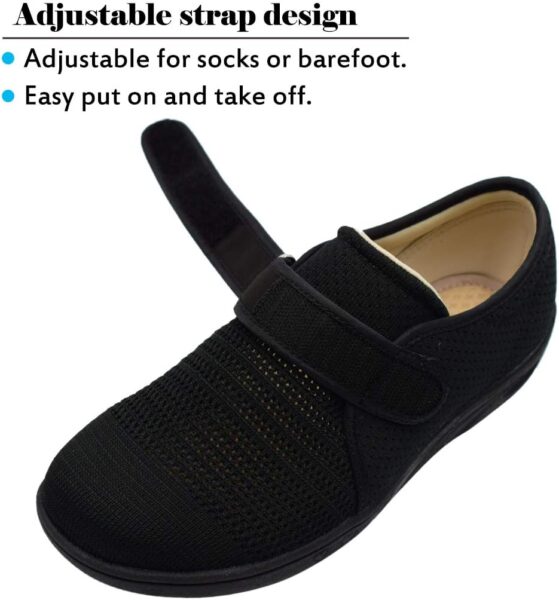 Mei MACLEOD Women's Diabetic Shoes, Edema Shoes for Swollen Feet Wide Walking Shoes for Elderly Plantar Fasciitis