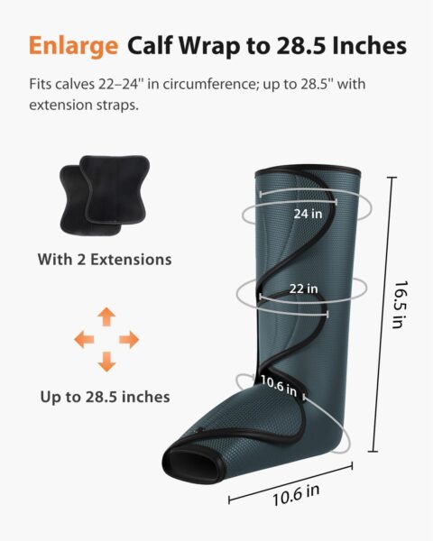 CINCOM Leg Massager with Heat and Compression, Legs Massage for Circulation and Pain Relief, Heating Calf Leg Air Compression Massager Help with Relief Edema