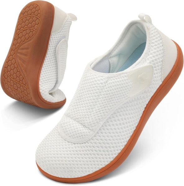 Womens Walking Shoes Comfortable Wide Diabetic Shoes Adjustable Elderly Neuropathy Bunion Swollen Feet Nursing Shoe Breathable Indoor Outdoor Flat Slippers