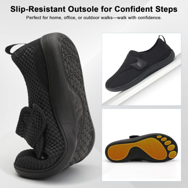 JOINFREE Diabetic Wide Walking Shoes for Women & Men with Adjustable Upper, Zero Drop Non Slip Casual Sneakers Comfortable for Edema, Arthritis, Swollen Feet & Elderly
