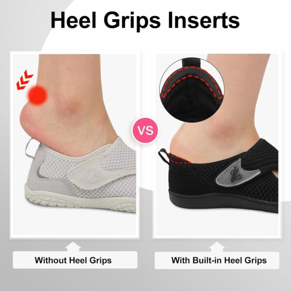 LeIsfIt Womens Wide Diabetic Shoes Adjustable Barefoot Walking Shoes Breathable Zero Drop Sneakers for Wide Width Arthritis Edema Feet