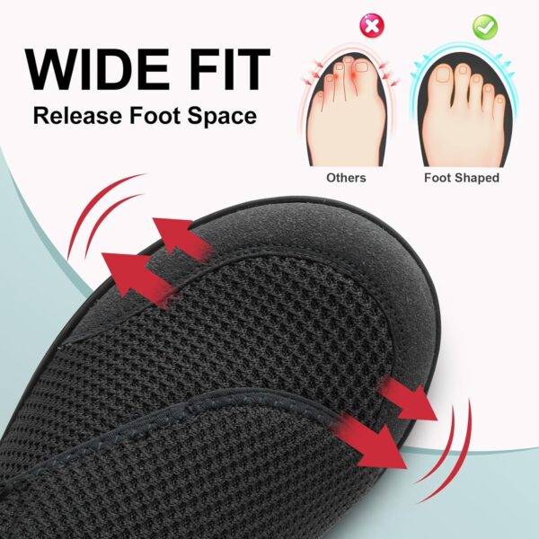 LeIsfIt Mens Wide Diabetic Shoes Adjustable Barefoot Walking Shoes Breathable Zero Drop Sneakers for Wide Width Arthritis Edema Feet