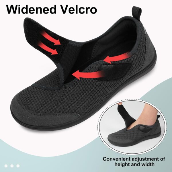 LeIsfIt Mens Wide Diabetic Shoes Adjustable Barefoot Walking Shoes Breathable Zero Drop Sneakers for Wide Width Arthritis Edema Feet