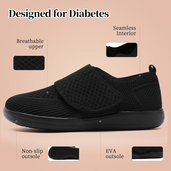 Diabetic Shoes for Women Wide Toe Box Adjustable Slip On Orthopedic Sneakers Zapatos para Diabéticos Mujer Comfortable Walking Women Shoes for Swollen Feet