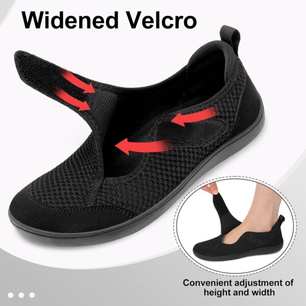 LeIsfIt Womens Wide Diabetic Shoes Adjustable Barefoot Walking Shoes Breathable Zero Drop Sneakers for Wide Width Arthritis Edema Feet