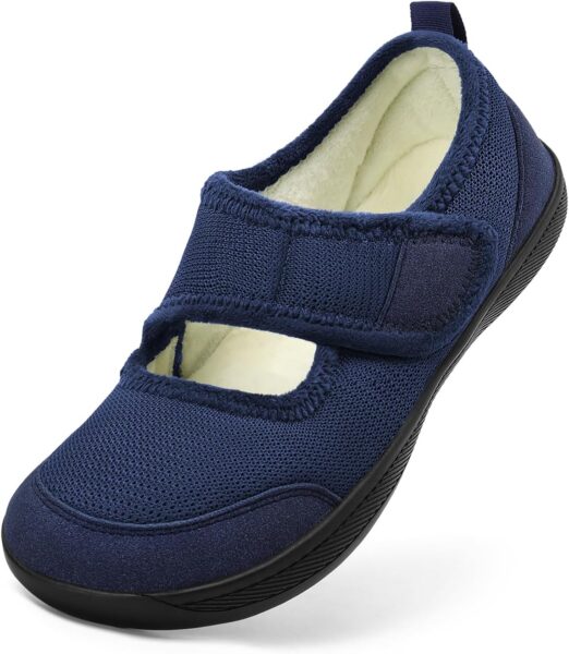 Rihero Womens Slippers Wide Width Diabetic Shoes Edema House Barefoot Walking Shoes Adjustable Indoor Outdoor Slippers