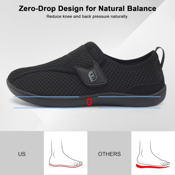 JOINFREE Diabetic Wide Walking Shoes for Women & Men with Adjustable Upper, Zero Drop Non Slip Casual Sneakers Comfortable for Edema, Arthritis, Swollen Feet & Elderly
