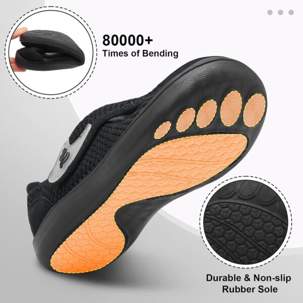 LeIsfIt Womens Wide Diabetic Shoes Adjustable Barefoot Walking Shoes Breathable Zero Drop Sneakers for Wide Width Arthritis Edema Feet