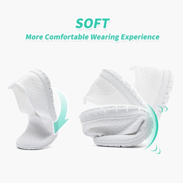 BABUDOG Women's Mesh Flats Shoes Breathable Slip on Shoes Casual Black and White Flats Comfortable Walking Shoes