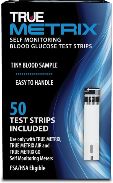 True Metrix Blood Glucose Test Strips, 50 Count