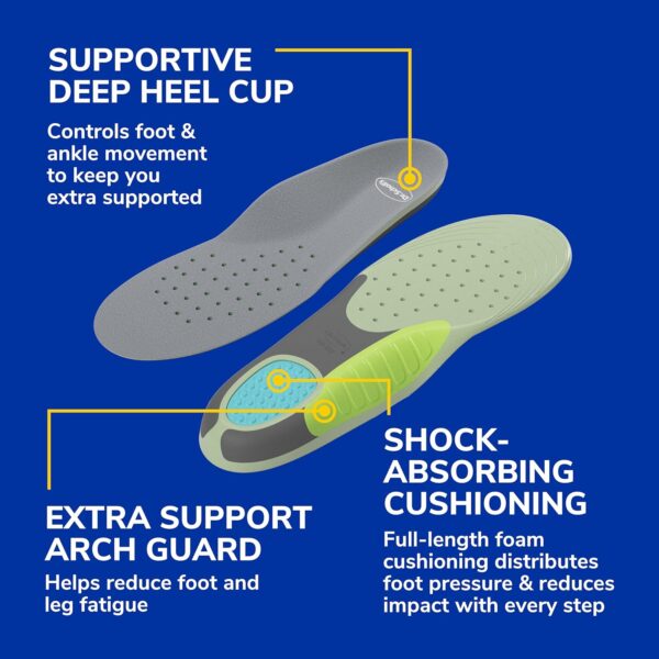 Dr. Scholl's Extra Support Shoe Insoles for Women, Size 6-11, 1 Pair: Designed for Plus-Size and Tall Women, Arch Inserts - Helps Reduce Lower Back Pain and Foot & Leg Fatigue