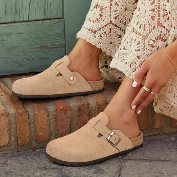 Asgard Genuine Suede Clogs for Women Men Leather Mules Arch Support Potato Shoes with Comfort Cork Footbed