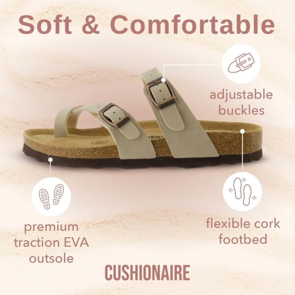CUSHIONAIRE Women's Luna Cork Footbed Sandal With +Comfort