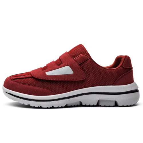 AFO Friendly Velcro Hook and Loop Red Mesh Wide Women's Shoe