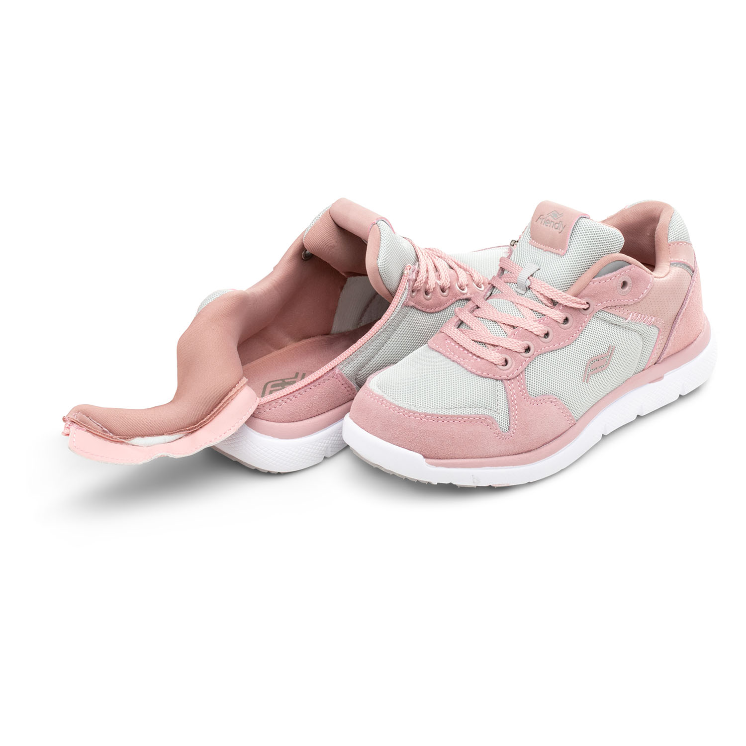 Women's Excursion Mid-Top Pink &amp; Grey Shoe - Friendly Shoes - The Shoe for  All Abilities