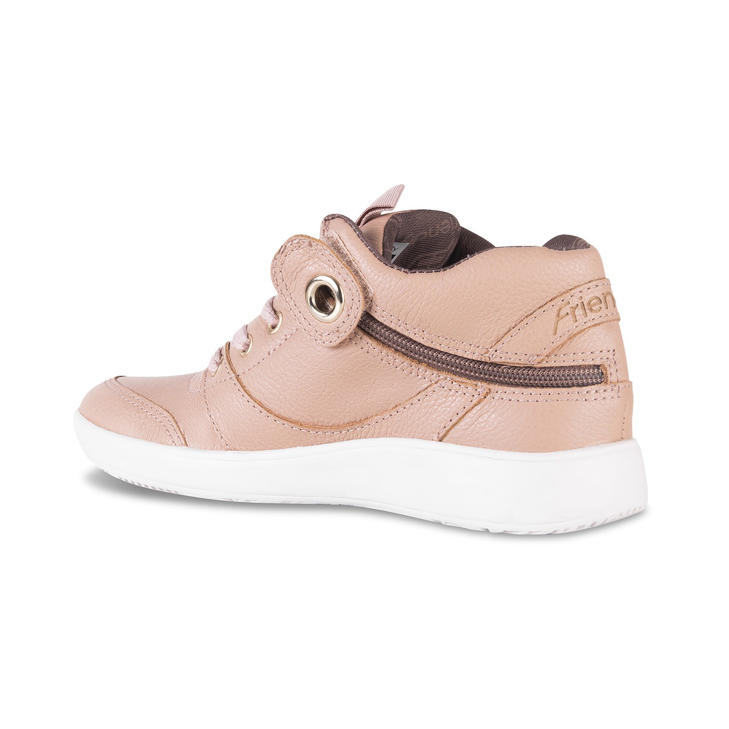 rose gold leather sneakers