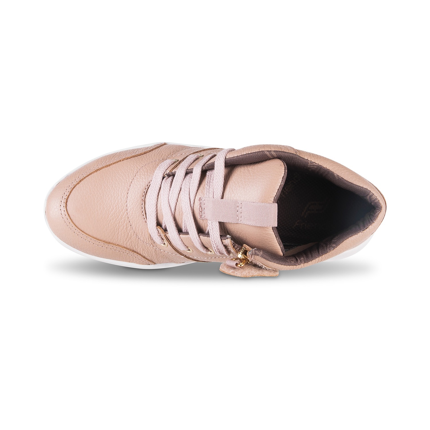 rose gold leather sneakers