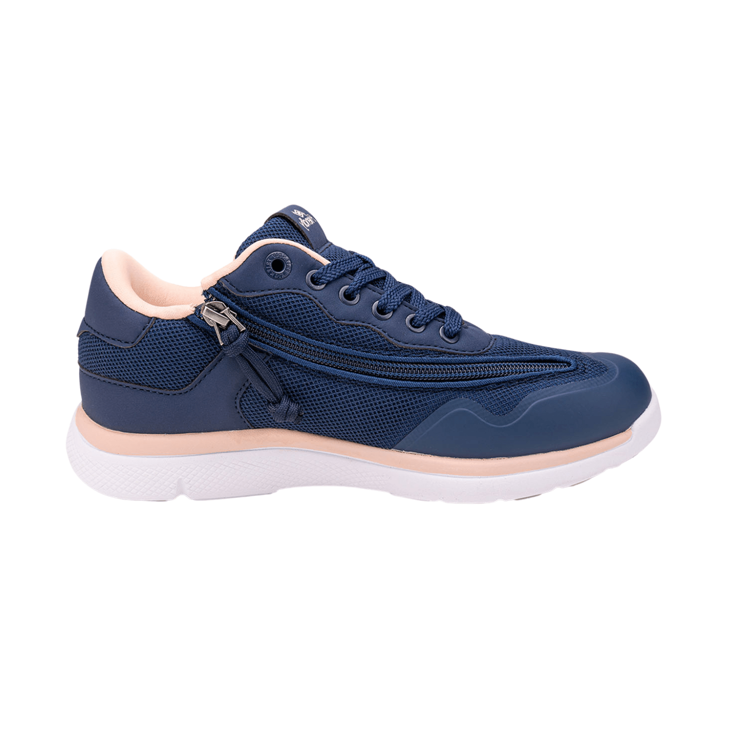 Voyage Navy Blue & Peach Women\'s Shoe - Friendly Shoes - The Shoe for All  Abilities