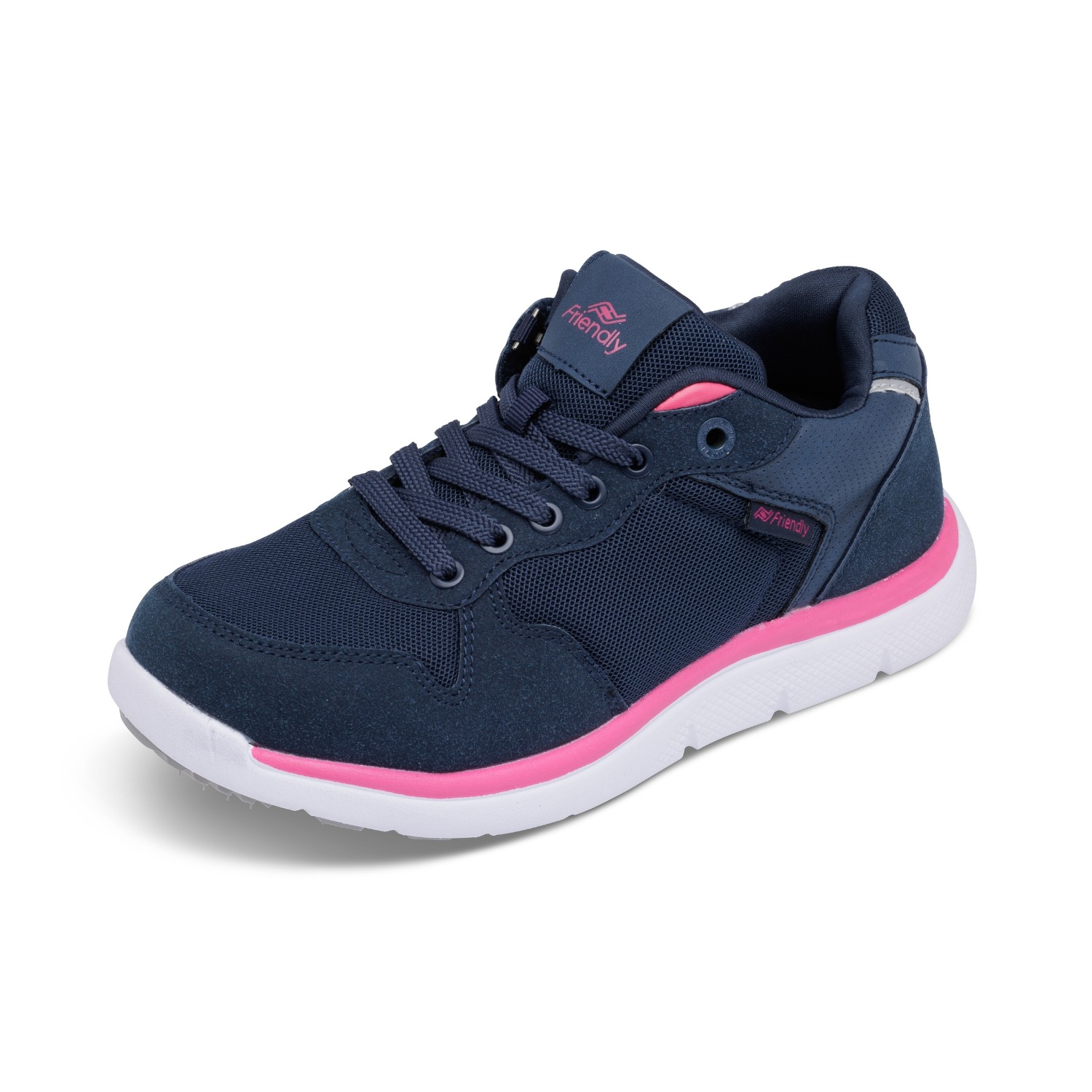 navy womens shoes with adaptive rear zipper